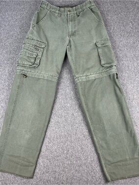 Boy Scouts of America Convertible Uniform Canvas Pants Youth 12 Green Unhemmed